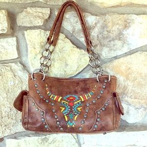 Leather Western shoulder bag